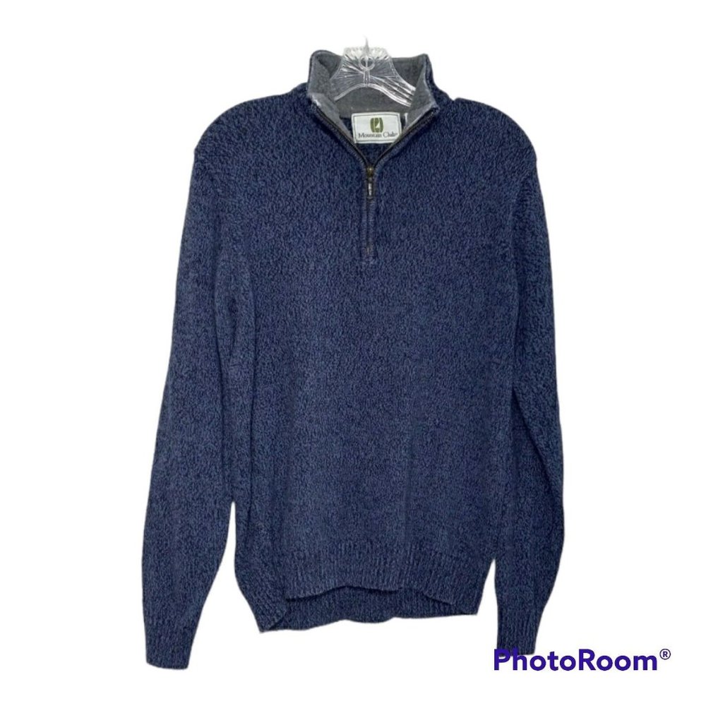 Mountain Club Mens Navy Blue Quarter Zip Mockneck LS Pullover Size S